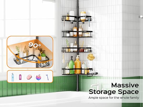 tension rod shower caddy