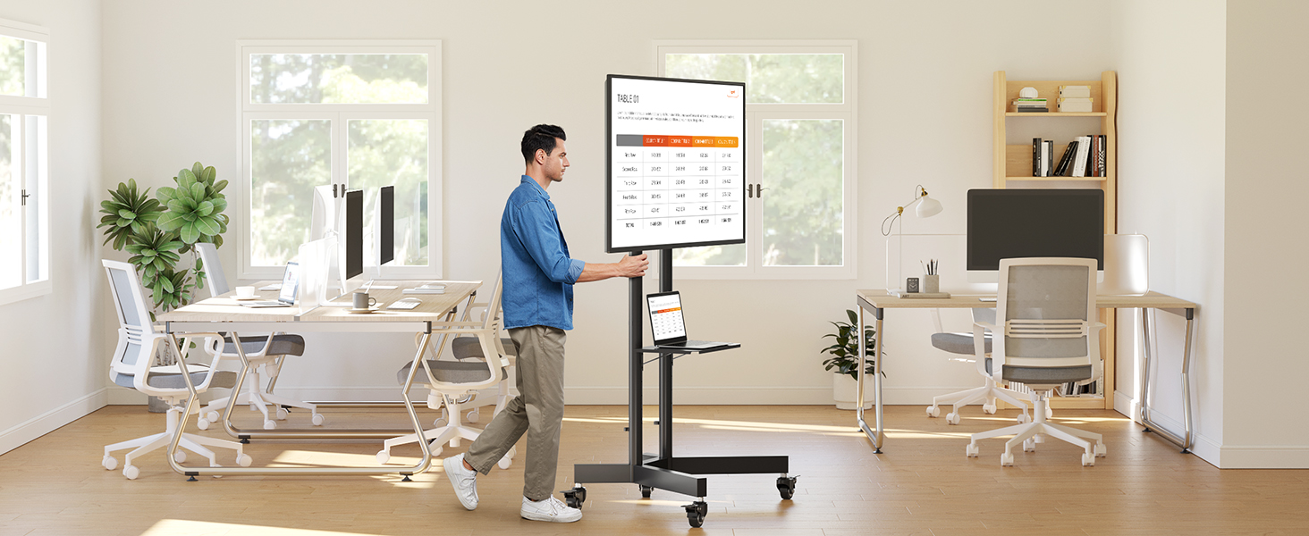 portable tv stand on wheels
