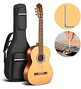 CAHAYA Classical Guitar Beginner Kit 39 Inch for Kids Teenager Adults with 0.4? Thick Padded Gig ...