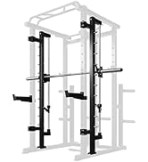 RitFit PPC04 &amp; PPC05 SmithMachine Power Cage with Smith Barbell, Multi-Function Squat Rack with W...