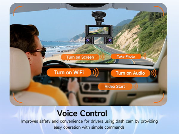 4 channel 360 dash cam with voice control