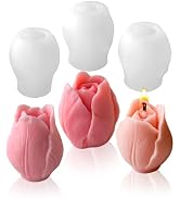 3 PCS Tulip Flower Silicone Molds 3D Floral Resin Candle Soap Mold,Candle molds for Candle Making...