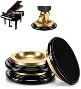 3 PCS Piano Caster Cups, Floor Protectors with Metal Shell &amp; Felt Bottom | Double-layer rubber an...
