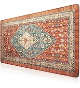 iCasso Rug Desk Pad Mat Retro,Extra Large Mouse Pad Non Slip,XXL Keyboard Mat Aesthetics,Long Ext...