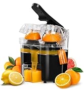 Amzpass Electric Orange Juicer, Dual-Head Citrus Juicer Squeezer, Built-in Cutter, Electric Juice...