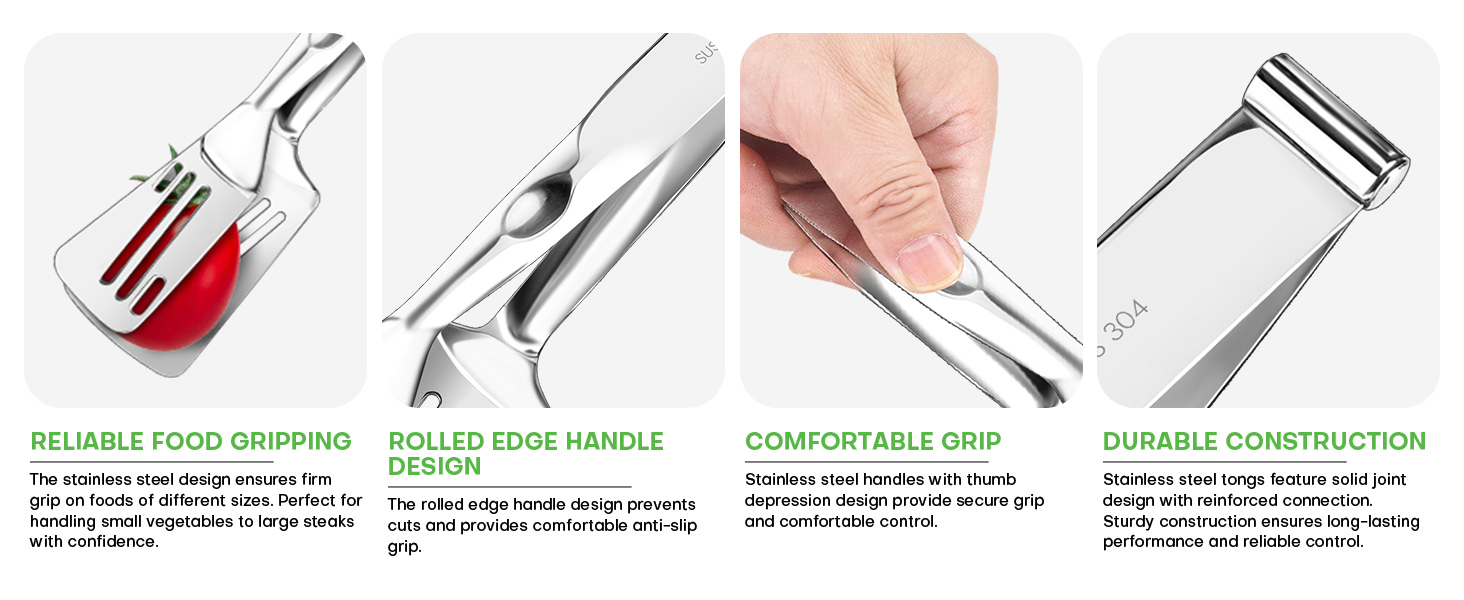 2-in-1 Detachable Design Kitchen Tongs