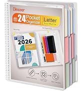 24 Pocket Project Organizer Folder by Dinceer, Letter Size Expandable File Organizer with 12 Colo...