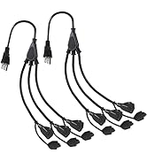 KUNCAN 3-Outlet Power Splitter Cord, 1 to 3 Way Outlet Indoor & Outdoor Use Weatherproof SJTW 16A...