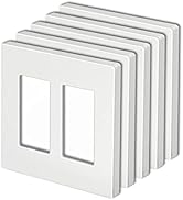 BESTTEN [5 Pack] 2-Gang Screwless Wall Plate, Decorator Outlet Cover, Decor Switch Plate, USWP4 W...