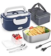 Carsolt Electric Lunch Box Food Heater - 3 in 1 Portable Leakproof Heated Lunch Box for Car/Home/...