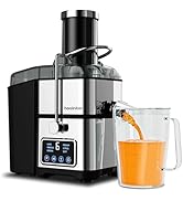 1200W 6-Speed Touch LCD Screen Centrifugal Juicer with 3.5" Big Wide Chute, Healnitor Juice Extra...
