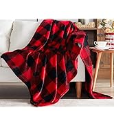 Touchat Fleece Throw Blankets, Buffalo Plaid Throw Blanket for Couch Sofa Bed, Soft Warm Fuzzy Co...