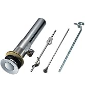 Purelux Bathroom Sink Drain Stopper Assembly with Lift Rod and Overflow, Chrome Finish