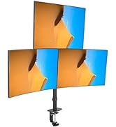 Pholiten Triple Monitor Stand,13 to 27 inch LCD Monitor Desk Mount,Extra Tall 31.5 inch Pole Heav...