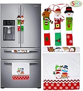 JOYIN 5 Pieces Christmas Kitchen Appliance Handle Covers for Kitchen Refrigerator Microwave Oven ...