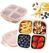 Eechen Charm 4 Compartment Snack Box, Stainless Steel Snack Containers with Lids, Reusable Snack ...
