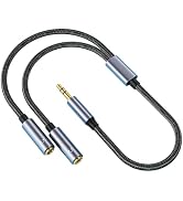 Zylveron Headphone Splitter, 3.5mm Audio Y Splitter Cable, 1 Male to 2 Female Adapter, Gold-Plate...