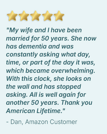 American Lifetime Day Clock Day of the Week Clock Time of Day Clock Calendar Clock