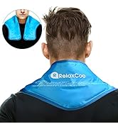 Neck Ice Pack Wrap, RelaxCoo Reusable Gel Ice Pack for Neck Shoulders, Cold Compress Therapy for ...