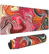 Abstract Red Black Colorful Marble Fluid Liquid Marbled Pattern Topographic Contour Gaming Mouse ...