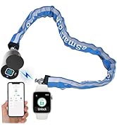 Dhiedas Fingerprint Bike Chain Lock, Heavy Duty Bluetooth Bike Lock Waterproof Biometric Keyless ...