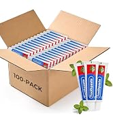 LOMGWUMY Travel Toothpaste Bulk, 25g/0.88oz Red &amp; Blue Mini Toothpaste Bulk Suitable for Hotels, ...