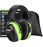 ZOHAN EM037 Bluetooth Hearing Protection,NRR 25dB Noise Reduction Ear Protection with 1500mAh Rec...