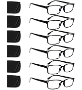 Kerecsen 6-Pack Reading Glasses Blue Light Blocking,Spring Hinge Readers for Men Women,Computer E...