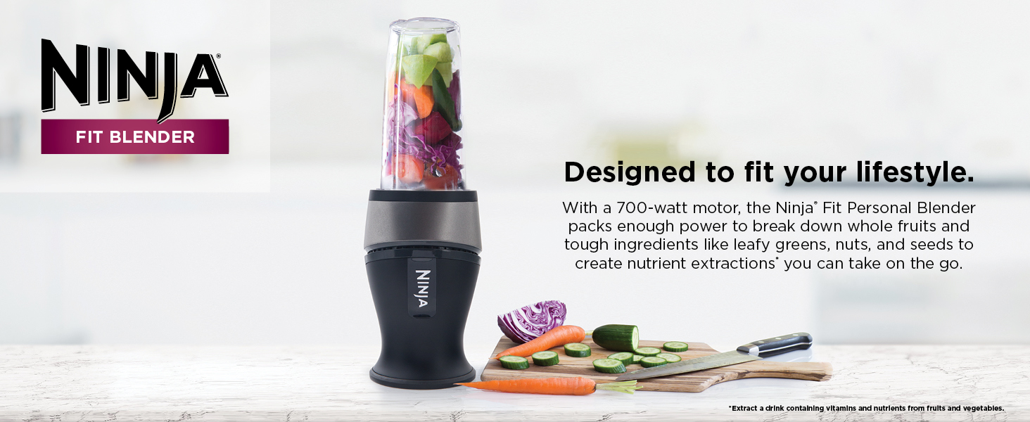 Designed to fit your lifestyle. With a 700-watt motor, the Ninja Fit Personal Blender