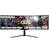 Deco Gear 49-inch QD-OLED Curved Gaming Monitor, 240Hz, 5120x1440 DQHD, Black, 32:9 Ultrawide Dis...