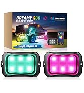 MICTUNING C2+ RGB+IC Chasing Color Rock Lights, IP68 Waterproof, 2 pcs Replace Rock Neon Light (N...
