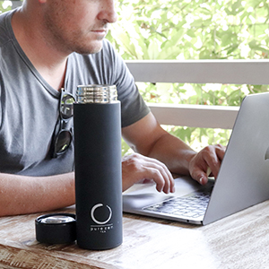 Black tea tumbler with infuser for office