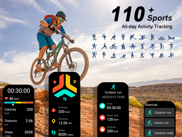 a screenshot of a mountain bike with a person riding a bike and a mountain bike running in the background.