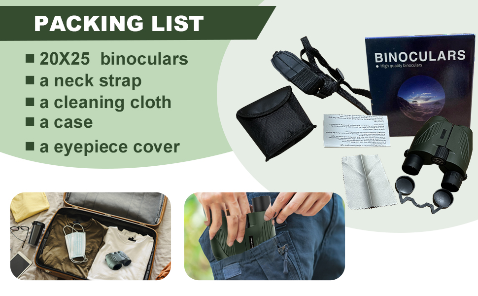 XrKrOPTend Binoculars: Packing List compact easy carry 