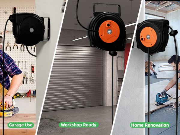 retractable electric cord reel