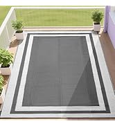 RURALITY Outdoor Rugs 5x8 Waterproof for Patios Clearance,Plastic Straw Mats for Backyard,Porch,D...