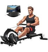 Magnetic Rowing Machine for Home Adjustable 8-Speed Booster Burn Fat &amp; Sculpt Muscles Supports Up...