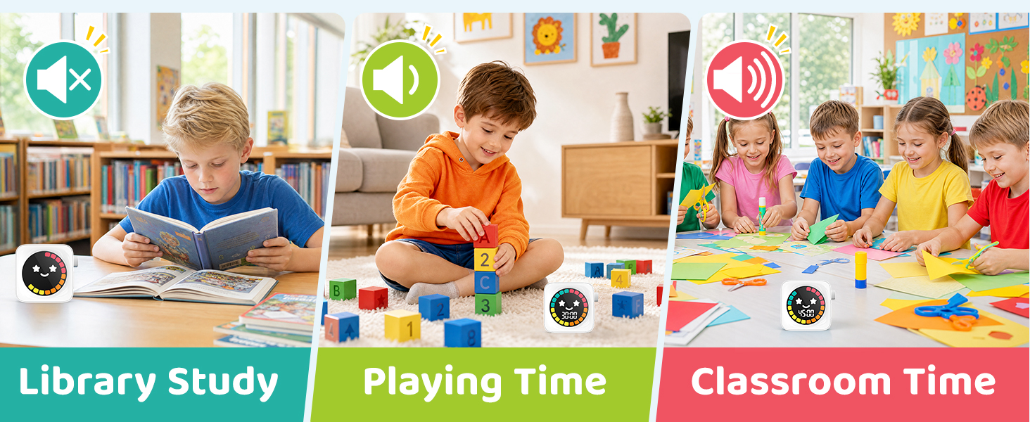 Countdown Timer toddler timer with 3 Levels of Volume
