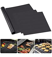 IMAGE BBQ Grill Mat Set of 3, 15.75"x13", 15.75"x71", for Outdoor Grill, 100% Non-Stick, PFOA Fre...