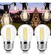 Akynite E26 Light Bulb G45 LED Edison Filament Globe Bulbs 120V 6W (60 Watt Equivalent), 4000K Na...