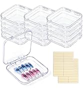 Raisetip 16 Pcs Acrylic Press on Nail Storage Box with Adhesive Double Sided Tape, Press on Nails...