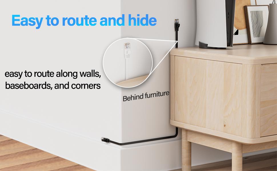 flat cable cat6 black