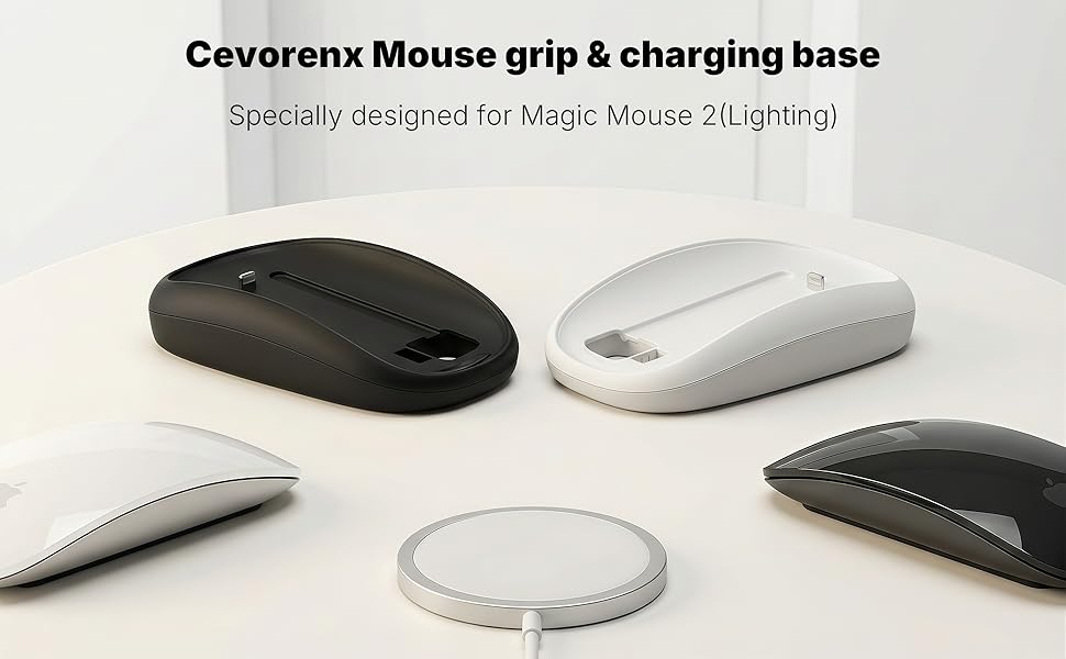 Cevorenx Mouse grip &amp;amp; charging base,Specially designed for Magic Mouse 2 (Lighting)