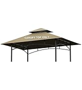 Grill Gazebo Replacement Canopy Top - AONEAR 5'x8' Outdoor BBQ Tent Roof Cover Double Tiered Outd...