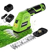 WORKPRO 12V Cordless Grass Shear &amp; Shrubbery Trimmer - 2 in 1 Handheld Hedge Trimmer, Electric Gr...