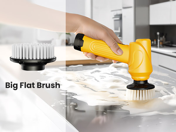 handheld scrubber with big flat brushes
