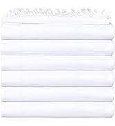 GOLD TEXTILES Pack of 12 Queen White Fitted Sheets (60x80+15) Polycotton T200, Soft and Comfortab...