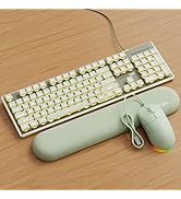 EWEADN GX710S Wired Light up Keyboard and Mouse Combo with Wrist Rest, Silent Computer Keyboard w...