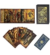 SUNHHX Tarot Cards, 78 Tarot Cards Deck PVC Waterproof Wrinkle Resistant Gold Foil Classic Tarot ...