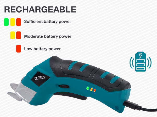 leather scissors feature indicator lights during use and charging